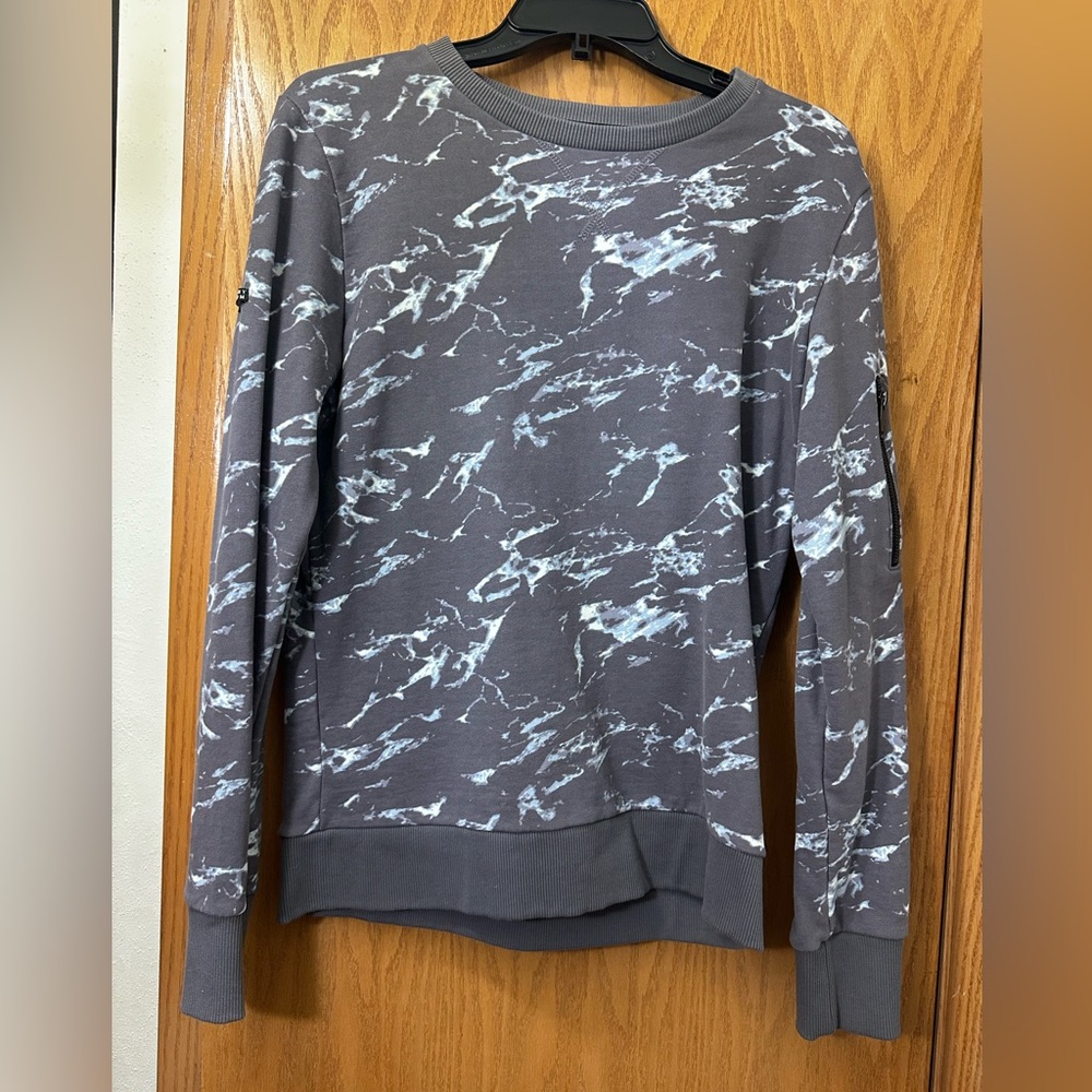 Superdry Premium Gray Marble Patterned Sweater - image 1